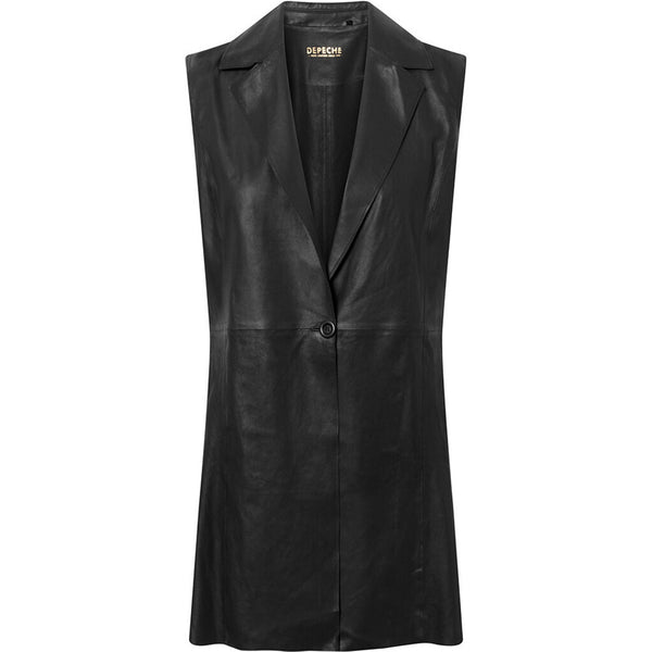 Depeche leather wear Feminine Koko leather vest in soft and delicious quality Tops 099 Black (Nero)