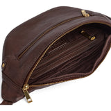 DEPECHE Feminine bumbag in soft leather Bumbag 106 Coffee