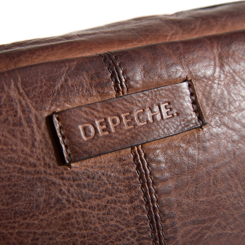 DEPECHE Feminine bumbag in soft leather Bumbag 133 Brandy