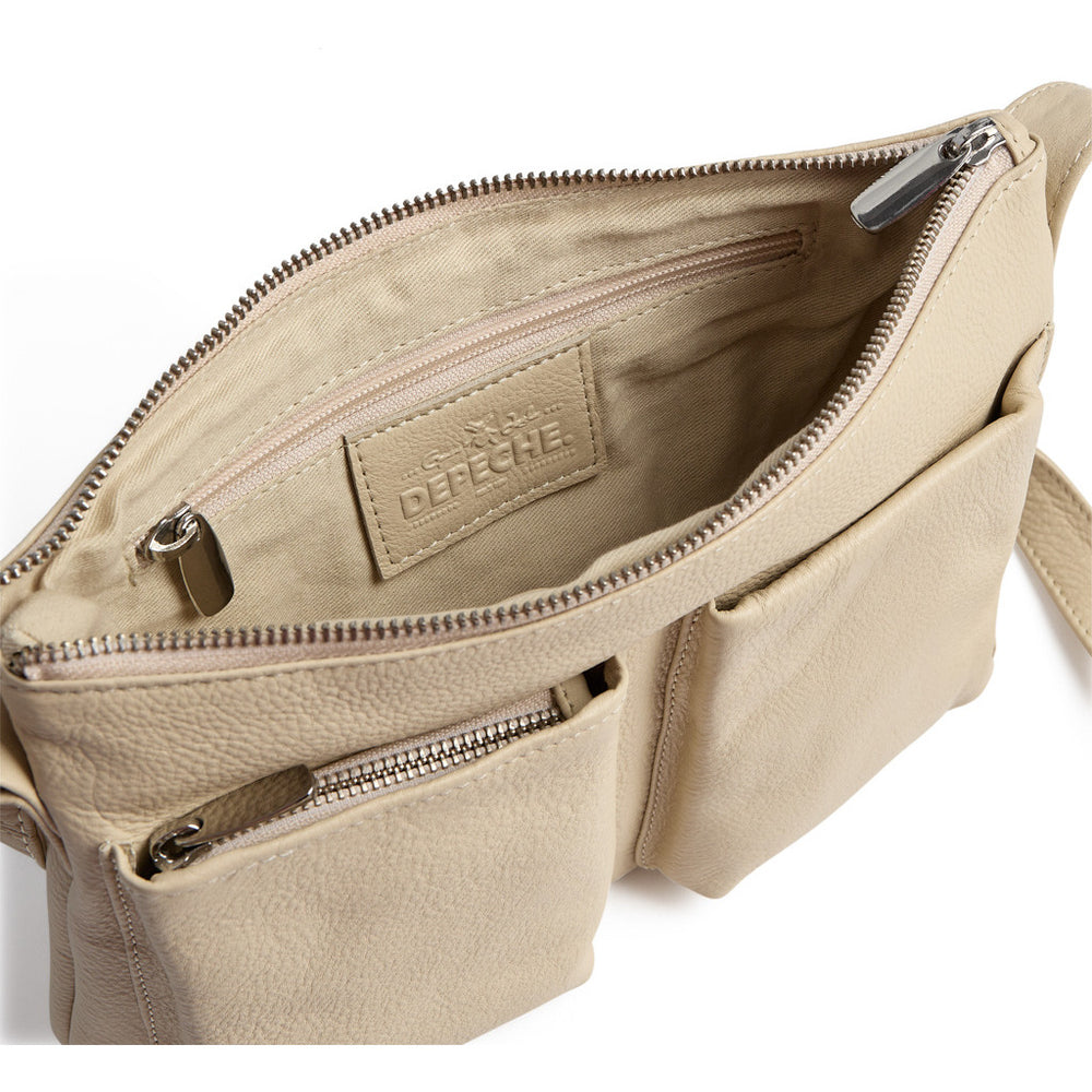 Functional and beautiful crossover leather bag / 16200 - Vanilla