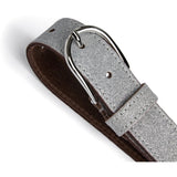 DEPECHE Glitter belt with discreet buckle Belts 207 Silver Metallic