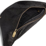 DEPECHE Hair-on leather bumbag Bumbag 095 Jet Black