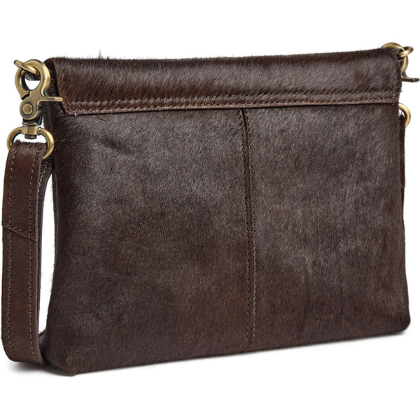 DEPECHE Hair-on leather clutch Clutch 161 Dark brown