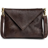 DEPECHE Hair-on leather clutch Clutch 161 Dark brown