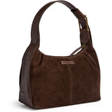 DEPECHE Handbag in suede and cow leather Shoulderbag / Handbag 008 Chocolate