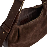 DEPECHE Handbag in suede and cow leather Shoulderbag / Handbag 008 Chocolate
