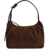 DEPECHE Handbag in suede and cow leather Shoulderbag / Handbag 008 Chocolate