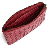 DEPECHE Handwoven calf leather card holder Purse / Credit card holder 043 Red