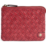 DEPECHE Handwoven calf leather card holder Purse / Credit card holder 043 Red