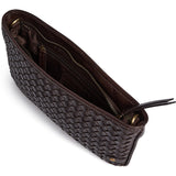 DEPECHE Handwoven calf leather clutch bag Small bag / Clutch 161 Dark brown