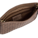 DEPECHE Handwoven calf leather clutch bag Small bag / Clutch 250 Dark Taupe