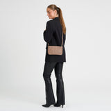 DEPECHE Handwoven calf leather clutch bag Small bag / Clutch 250 Dark Taupe