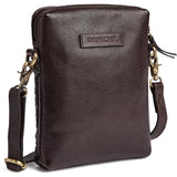 DEPECHE Handwoven calf leather mobile bag Mobilebag 161 Dark brown