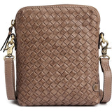 DEPECHE Handwoven calf leather mobile bag Mobilebag 250 Dark Taupe