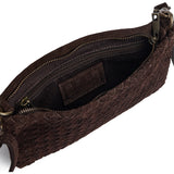 DEPECHE Handwoven suede clutch bag Small bag / Clutch 008 Chocolate
