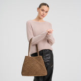 DEPECHE Handwoven suede handbag Shoulderbag / Handbag 007 Mud