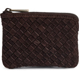 DEPECHE Handwoven suede purse/card holder Purse / Credit card holder 008 Chocolate