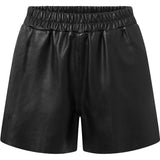 Depeche leather wear Helen leather shorts Shorts 099 Black (Nero)