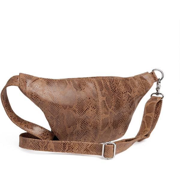 DEPECHE High-quality leather bumbag Bumbag 289 Camel Snake