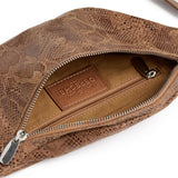 DEPECHE High-quality leather bumbag Bumbag 289 Camel Snake