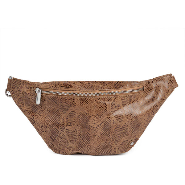 DEPECHE High-quality leather bumbag Bumbag 289 Camel Snake