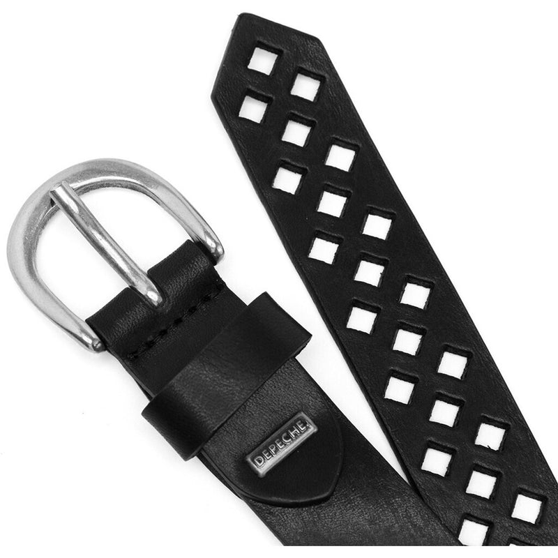 DEPECHE High quality leather belt Belts 099 Black (Nero)