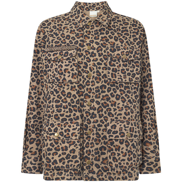 Depeche Clothing Jane jacket decorated with a beautiful patch Jackets 261 Leopard Printed