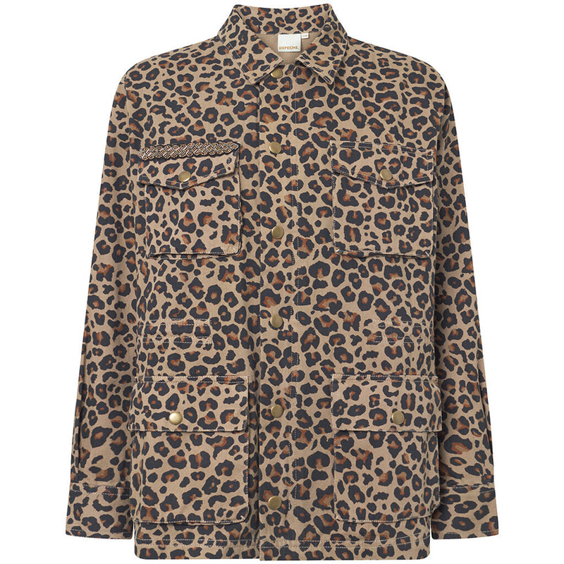 Depeche Clothing Jane jacket decorated with a beautiful patch Jackets 261 Leopard Printed