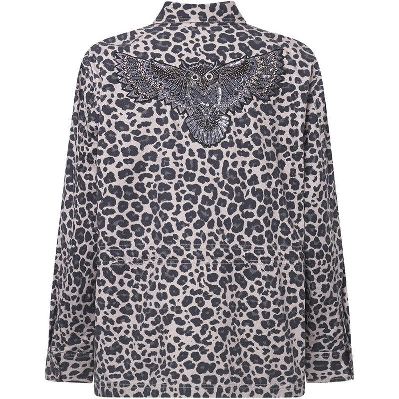 Depeche Clothing Jane jacket decorated with a beautiful patch Jackets 281 Grey leo print