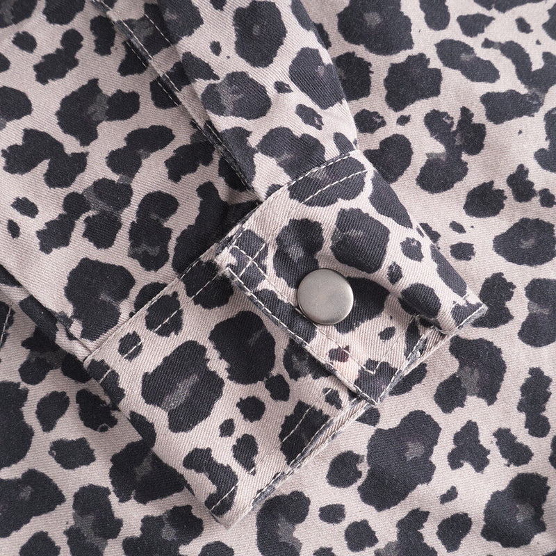 Depeche Clothing Jane jacket decorated with a beautiful patch Jackets 281 Grey leo print