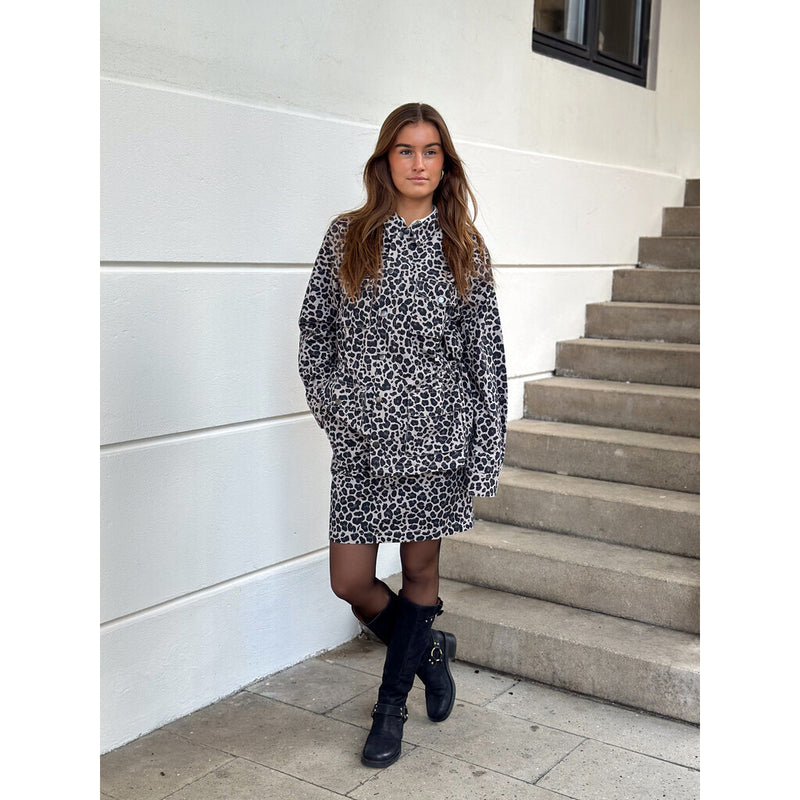 Depeche Clothing Jane jacket decorated with a beautiful patch Jackets 281 Grey leo print