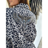 Depeche Clothing Jane jacket decorated with a beautiful patch Jackets 281 Grey leo print