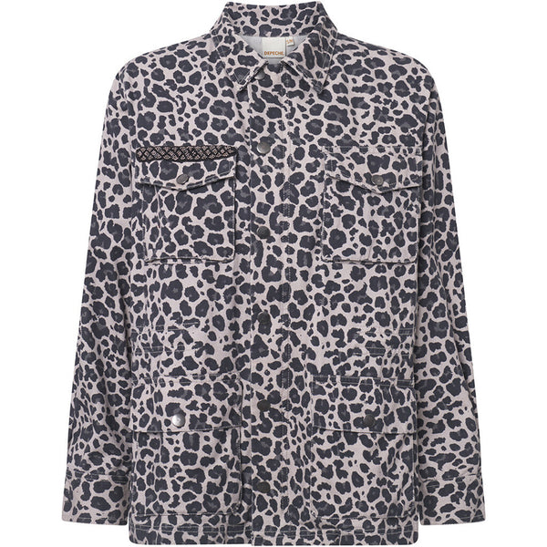 Depeche Clothing Jane jacket decorated with a beautiful patch Jackets 281 Grey leo print