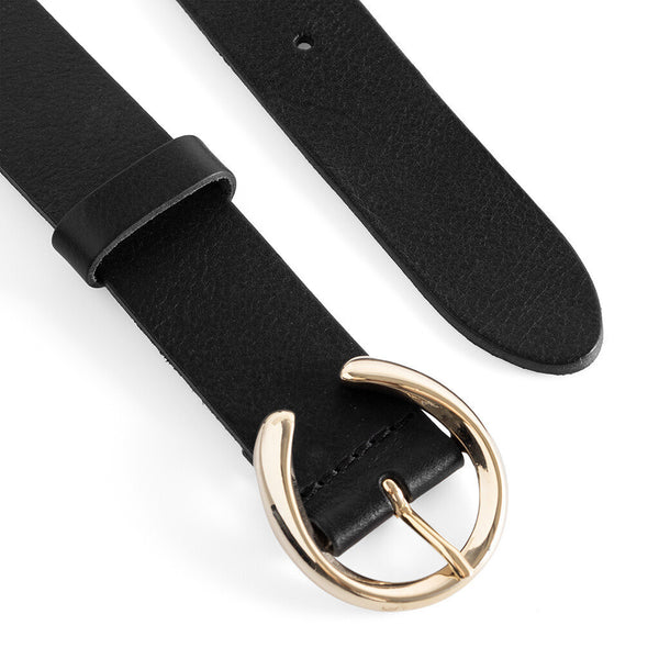 DEPECHE Timeless belt in soft leather Belts 099 Black (Nero)