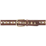 DEPECHE Jeans belt decorated with studs Belts 015 Brown