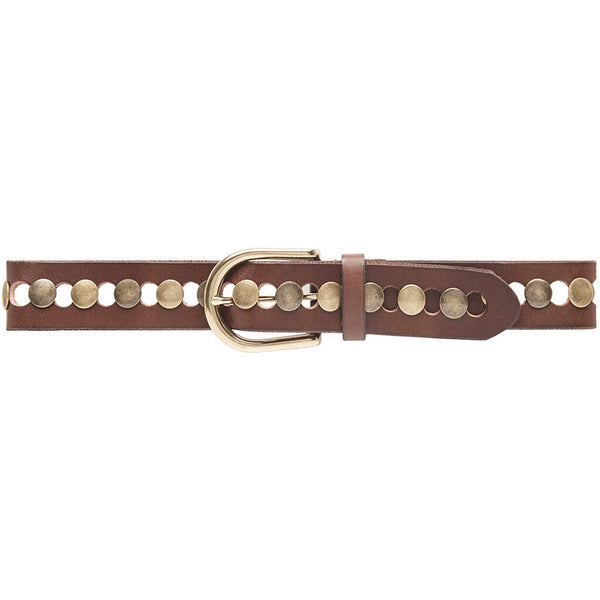 DEPECHE Jeans belt decorated with studs Belts 015 Brown
