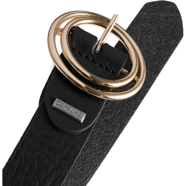 DEPECHE Jeans leather belt with round buckle Belts 097 Gold