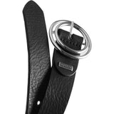 DEPECHE Jeans leather belt with round buckle Belts 098 Silver