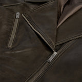 Depeche leather wear Jila Biker Blaze Jacket 054 Khaki