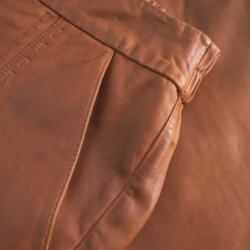 Depeche leather wear Julia leather shorts Shorts 005 Vintage cognac