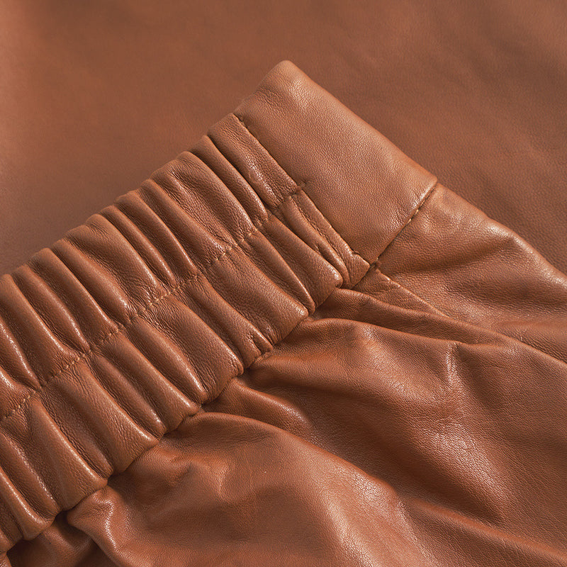 Depeche leather wear Julia leather shorts Shorts 005 Vintage cognac