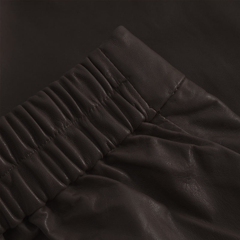 Depeche leather wear Julia leather shorts Shorts 008 Chocolate