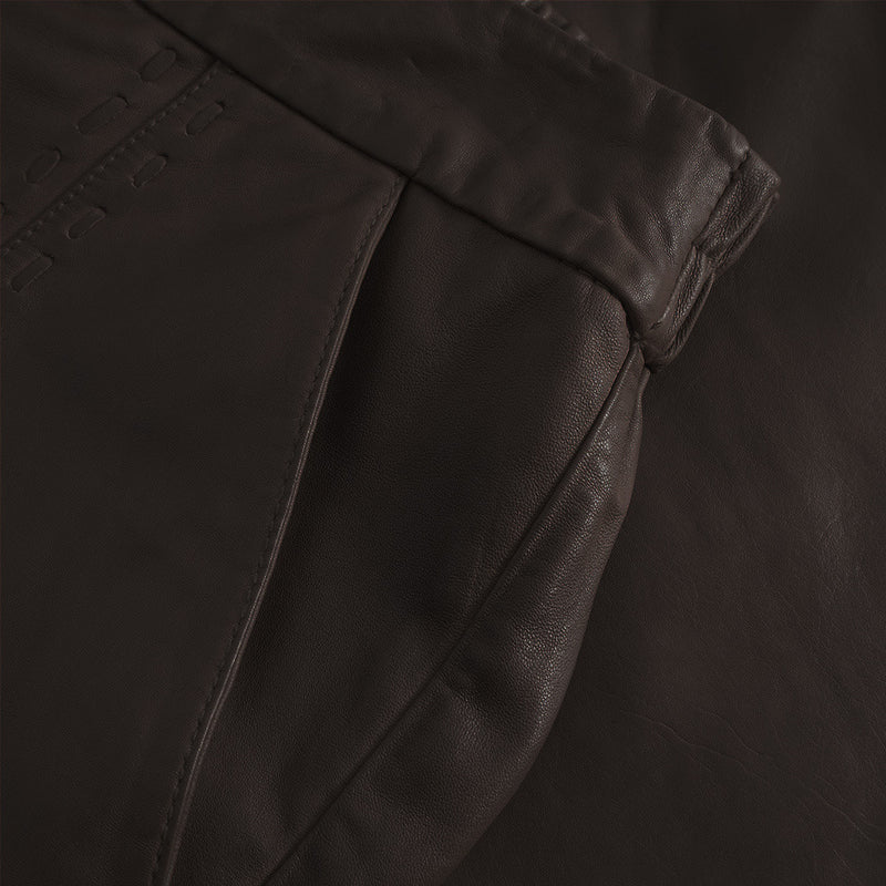 Depeche leather wear Julia leather shorts Shorts 008 Chocolate
