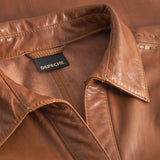Depeche leather wear Julia short sleeve leather shirt Shirts 005 Vintage cognac