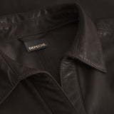 Depeche leather wear Julia short sleeve leather shirt Shirts 008 Chocolate