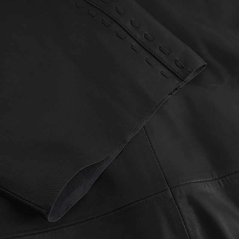 Depeche leather wear Julia short sleeve leather shirt Shirts 099 Black (Nero)