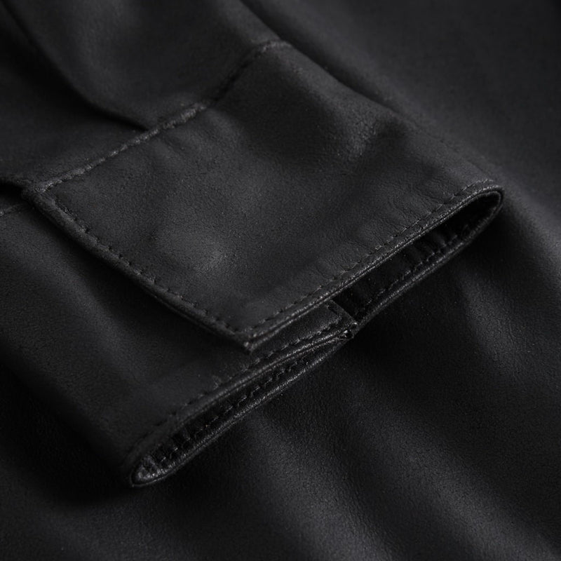 Depeche leather wear Kelly long leather shirt Dresses 099 Black (Nero)
