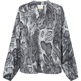 Depeche Clothing Kia blouse in snakeprint Blouse 280 Grey Snake