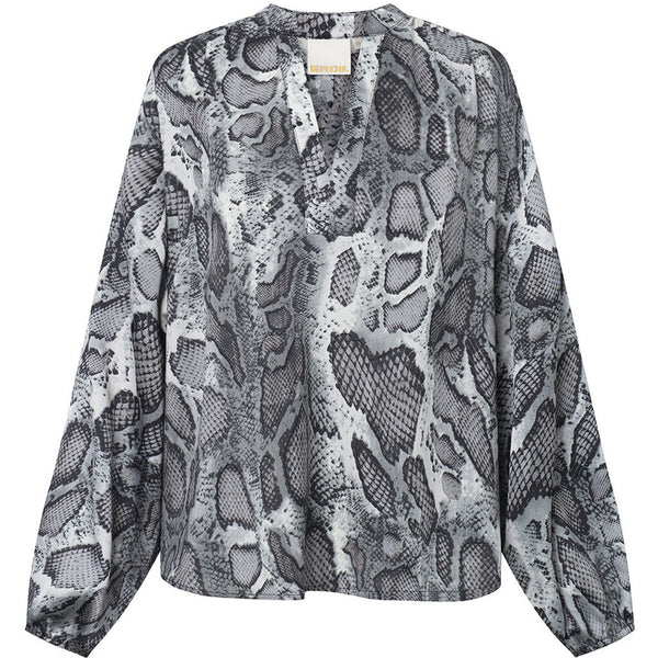 Depeche Clothing Kia blouse in snakeprint Blouse 280 Grey Snake