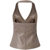 Depeche leather wear Kimmi suit vest in soft leather quality Vest 168 Latte